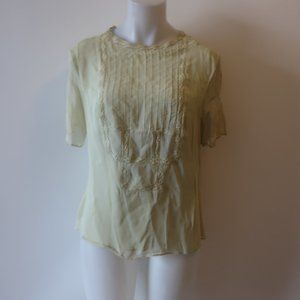WEDNESDAY'S CHILD LT GREEN BLOUSE SHORT SLEEVE L*